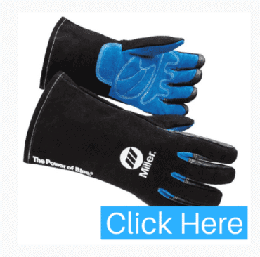 Miller Welding Gloves, Split, L, Wing, BlackBlue, PR